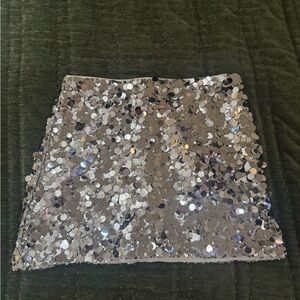 Abercrombie & Fitch Shimmering Silver Mini Skirt